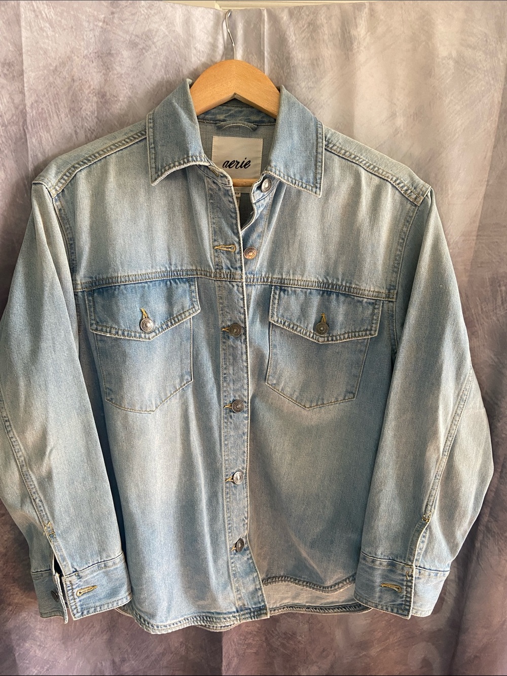 aerie Light Blue Denim Overshirt